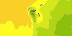 Madeira sob aviso amarelo para ondulação e chuva